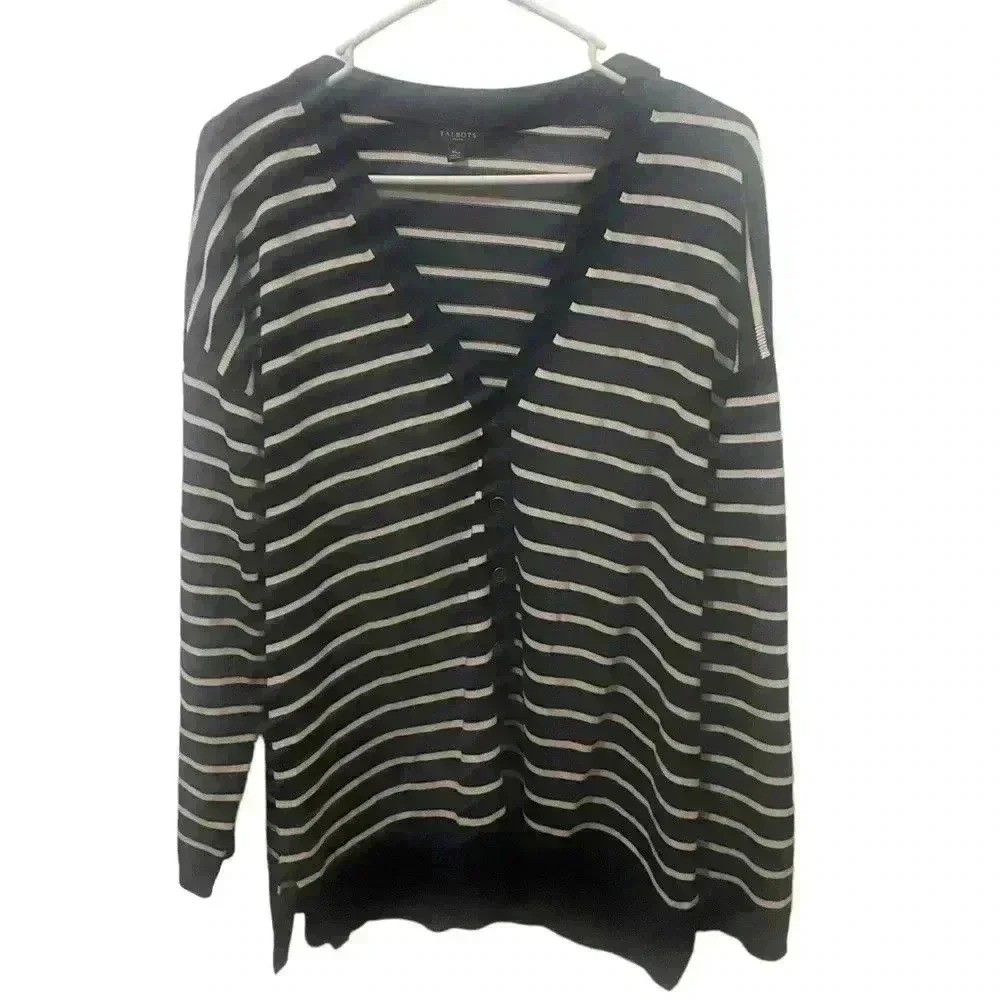 Talbots Striped Cardigan Sweater